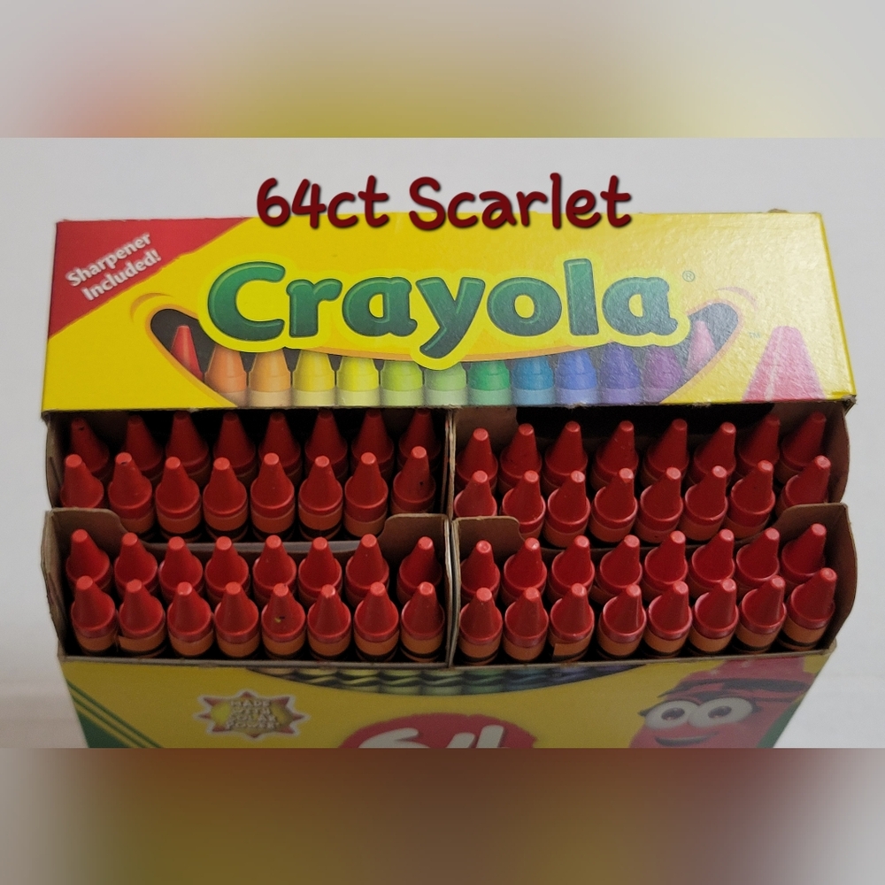 (64)Crayola Crayons (Scarlet) Single Color Bulk Lot